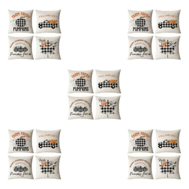 Yuarrent Decoración navideña de 4 piezas con funda de cojín de fácil cuidado, funda de almohada decorativa y duradera, Halloween-9 Type2 NO2