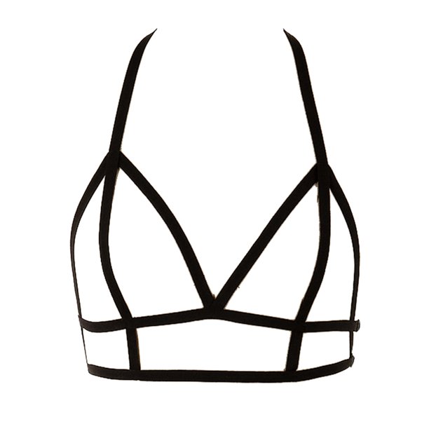 Brassiere Material Premium Cupsess Lencería Firmess Apasionada Misterioso Dulce Regalo Romántico Atmósfera Moda Cupless Bras Negro seitruly XX000635-02