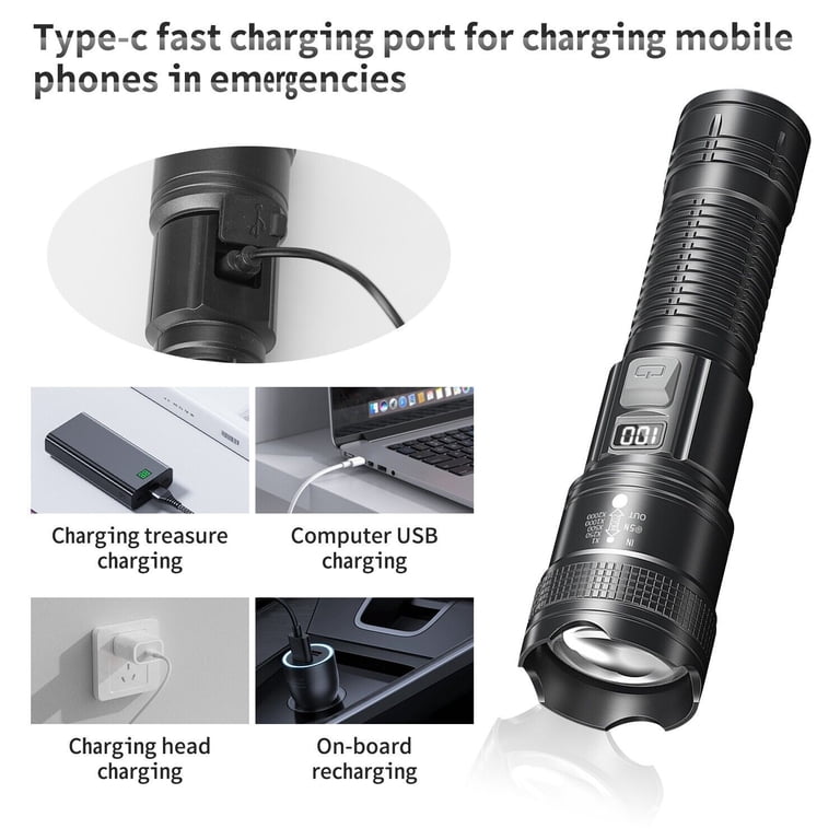 Liwarace XY-8068 Zoom Multifunction Outdoor Digital Flashlight