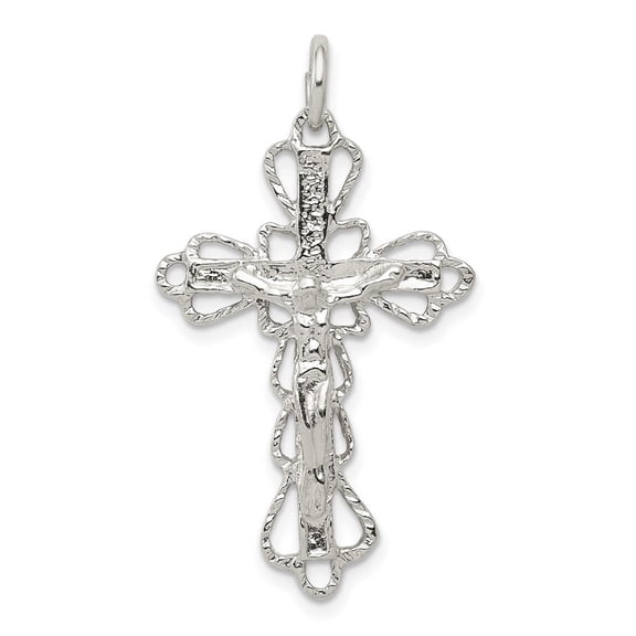 Auriga Fine Jewelry 925 Sterling Silver Crucifix Cross Pendant for Women (Length - 36mm, Width - 20mm)