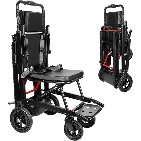 XUTUMM Adjustable Transport Electric Wheelchair, 450 lb Limit Weight 70lbs Heavy & Durable,Folding Chair for Outdoor & Indoor (Black)