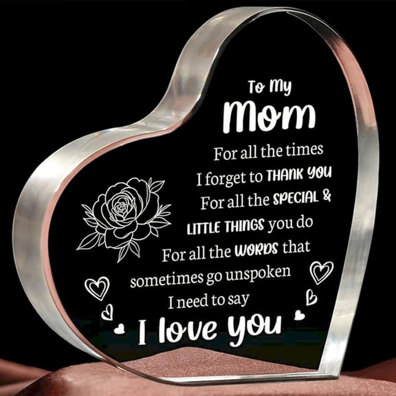 Desk Accessories Clearance! Gifts for Mom Mom Christmas Gifts Acrylic Keepsake 3.9X3.9 Inch I Love You Mom Birthday Gifts From Mothers Day Valentines Day Gifts for Mom One Ornament
