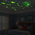 thumbnail image 3 of Pegatinas luminosas (verdes), 435 piezas de pegatinas luminosas de estrellas, pegatinas luminosas de luna fluorescente, para dormitorio infantil y guardería, 3 of 5