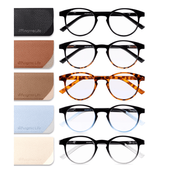 Paquete De 5 Lentes Graduados 3.5 Dioptrías Para Computadora Y Lectura Con Tecnología Blue Light Xtellar multicolor
