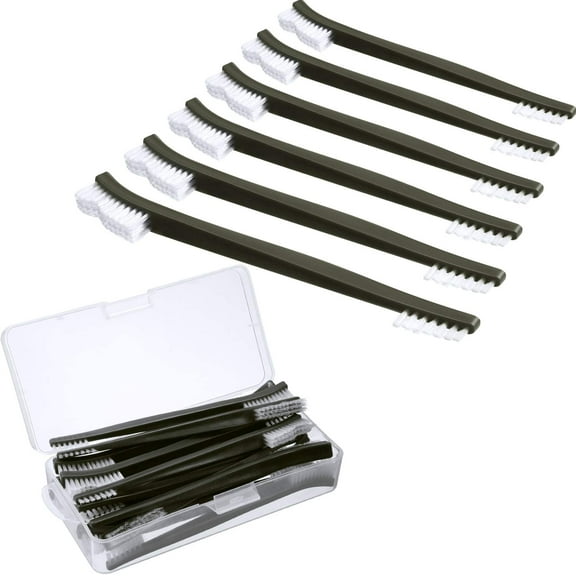20 Packs Double-Ended Gun Cleaning Brushes 7 Inch Nylon All Purpose Cleaning Brush with Plastic Handle (White)