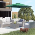 thumbnail image 2 of Outsunny 10' x 8' Round Market Umbrella, Patio Umbrella, Green, 2 of 10