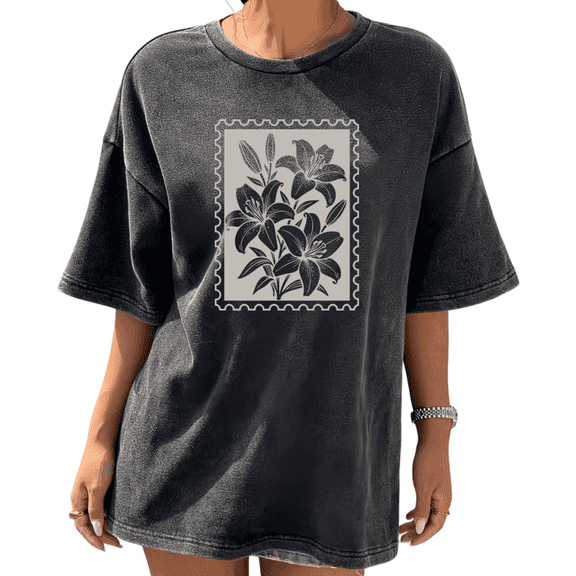 Cozymy Women's Cute Flower Print T-Shirt - Trendy Everyday Summer Top for Her