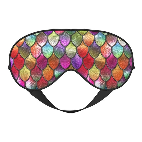 Eye Sleep Mask for Women Men - Stained glass Rainbow fish scales Adjustable Soft Buckle Travel Eye Masks for Sleep Mask Blackout, Sleeping Mask for Women Men, Funny Blindfolds for Party Games