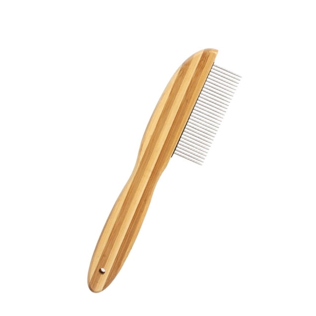 Peine para la caspa, peine de dientes finos de acero inoxidable, mango de madera, removedor de caspa, peine para piojos, cepillo multifunción para el cuidado del cabello