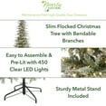 thumbnail image 3 of Nearly Natural 7.5' Green Slim Spruce Flocked Artificial Christmas Tree Prelit 450 LED Lights, 3 of 12