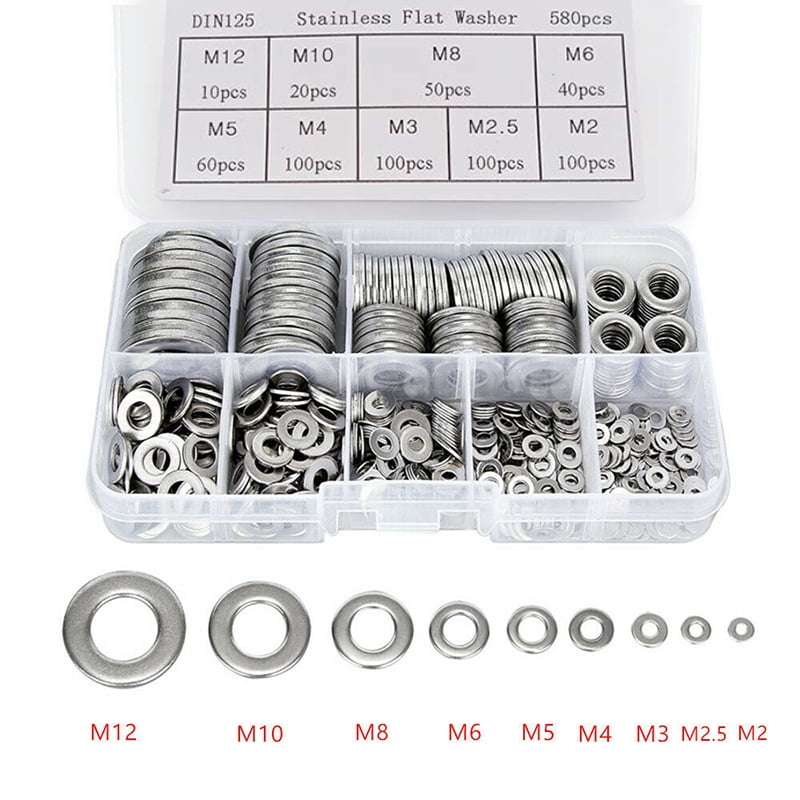 Electrical Connection Stainless Steel for Automotive Home Appliances Nut Fixing 580pcs Gasket Set Screw Gasket 