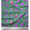 thumbnail image 1 of Soimoi Green Cotton Poplin Fabric Pyramid & Triangle Geometric Decor Fabric Printed Yard 56 Inch Wide, 1 of 3