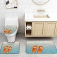 thumbnail image 4 of FMSHPON Summer Flip FlopsFlower 4 Piece Bathroom Set Shower Curtain Bath Rug Contour Mat and Toilet Lid Cover, 4 of 7