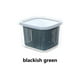 thumbnail image 4 of Toystoory Caja de mantenimiento fresco PP Refrigerador Fruta Verdura Jengibre Ajo Drenaje Crisper con tapa Filtro de frescura cuadrado Cesta Hogar Organizadores de utensilios de cocina Verde oscuro Toystoory HA070893-03, 4 of 6