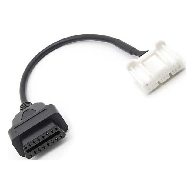 Riwesomey Arnés Conector ligero Adaptador de diagnóstico de plástico a prueba de polvo Cables de extensión Fácil instalación Cámaras de salpicadero de coche