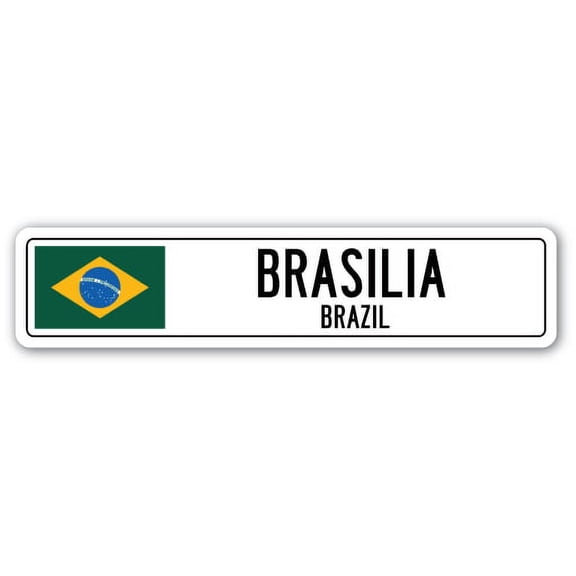 Brasilia Brazil Street [3 Pack] of Vinyl Decal Stickers | Indoor/Outdoor | Funny decoration for Laptop Car Garage  Bedroom Offices | SignMission