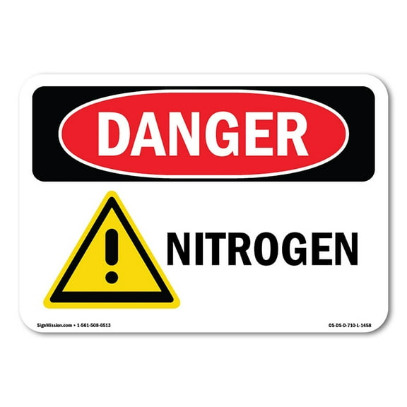 OSHA Danger Sign - Nitrogen | Decal | Protect Your Business, Construction Site, Warehouse & Shop Area |  Made in The USA