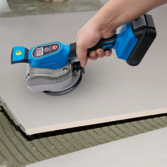 Denest 21V Electric Tile Tiling Leveling Machine 15000mA Hand-Held Tile Vibration Tool with Batteries and Storage Box