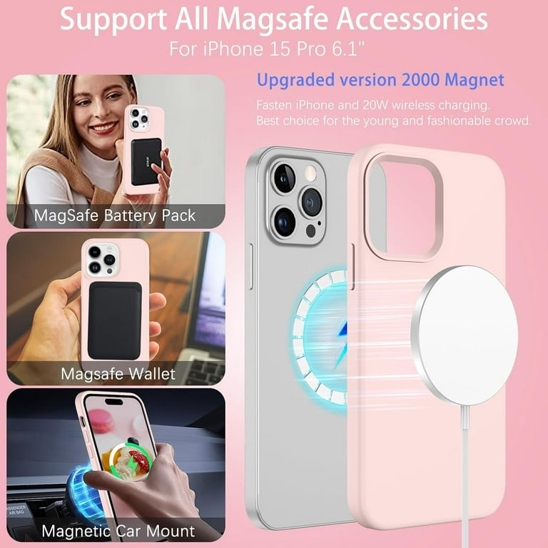 iPhone 15 Pro Silicone Case with MagSafe - Light Pink - Apple