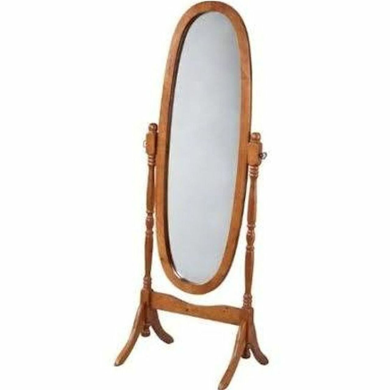 Legacy Decor Swivel Full Length Wood Cheval Floor Mirror, Oak Finish