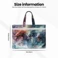 thumbnail image 3 of Easygdp Ink Style Wave Dragon Canvas Document Bag File Bag Handle Business Briefcase Bag A4 File Organizer Organizer Handbag Briefcase, 3 of 8