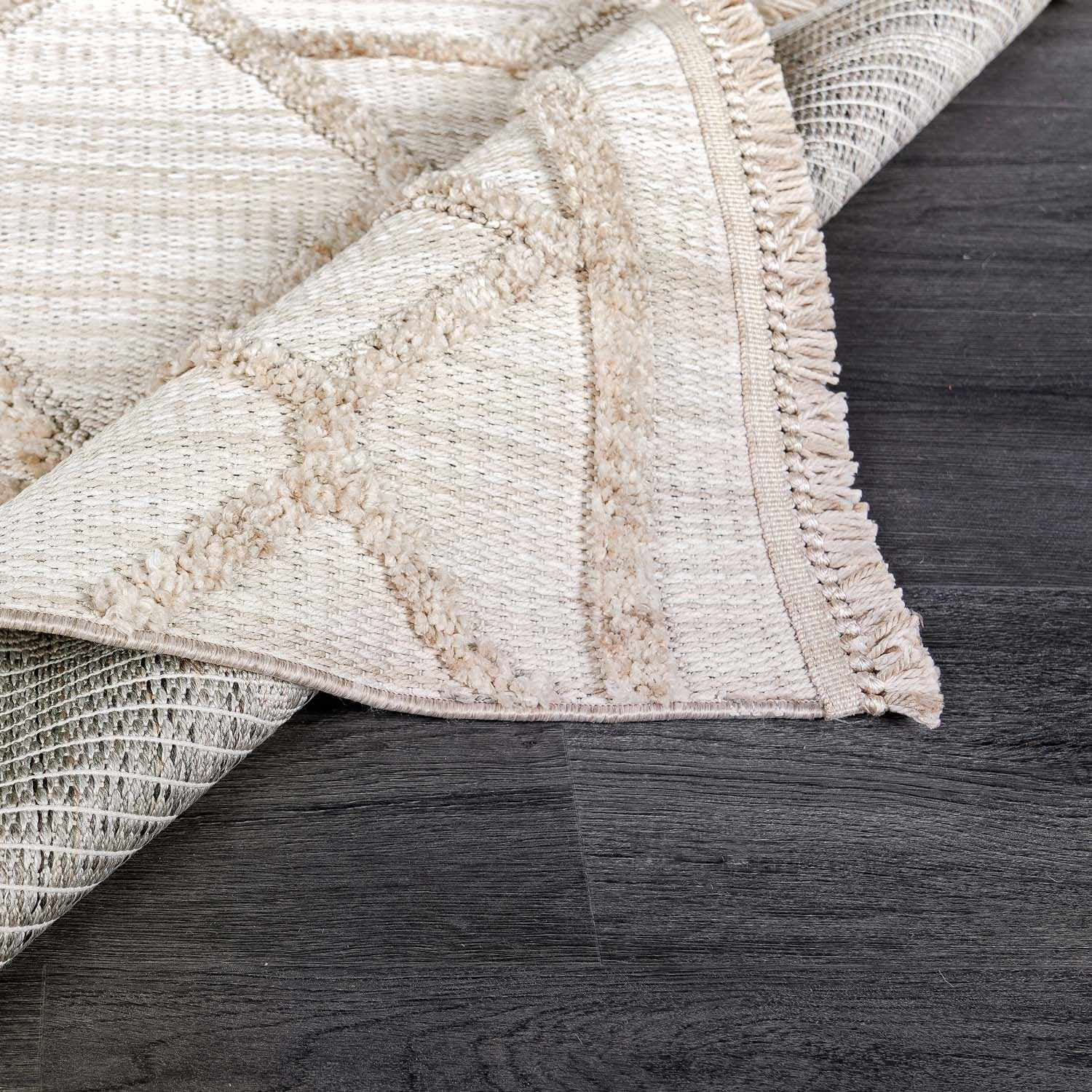 Hauteloom Hive Living Room, Bedroom Area Rug - Farmhouse - Cream, Beige, Light Gray - 2' x 3'