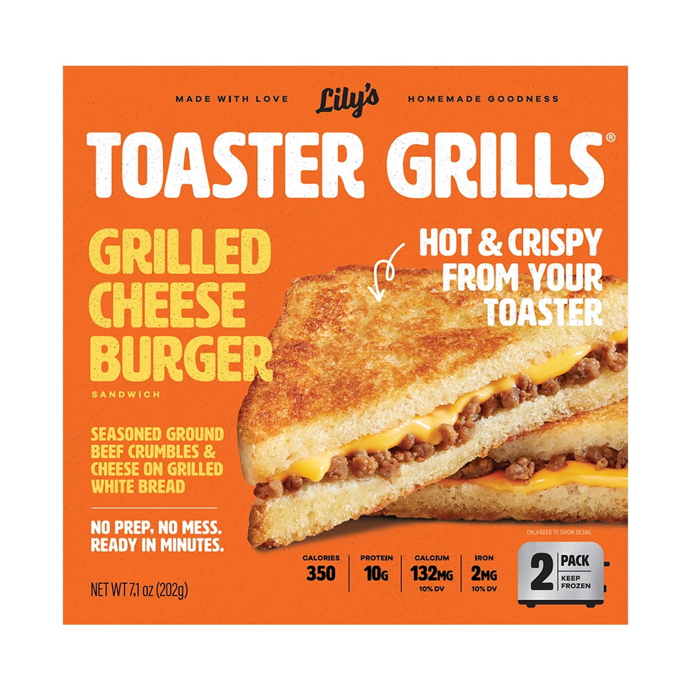 Lily's Toaster Grills Grilled Cheeseburger Sandwich Frozen Meal, 2