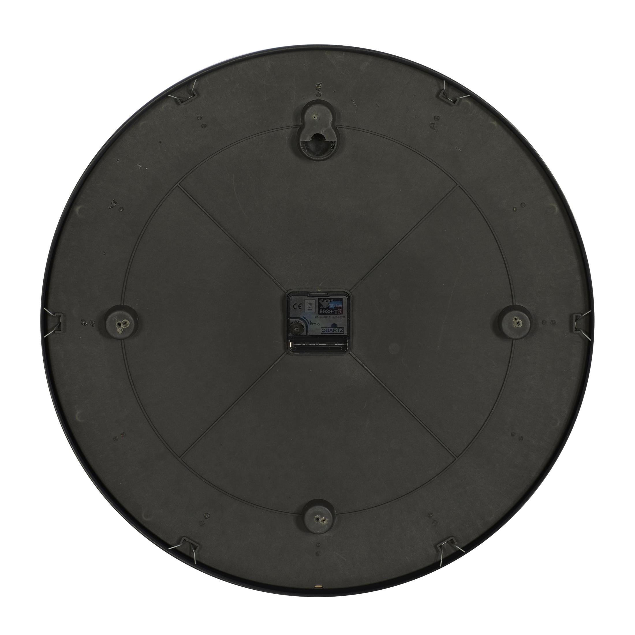 DecMode 20" Dark Blue Glass Numberless Wall Clock with Gold Accents
