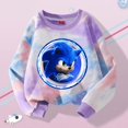 thumbnail image 5 of Ropa teñida con teñido anudado de Sonics para niños, dibujos animados, cuello redondo, lindas niñas, suéter morado, tops, ropa, sudadera, tops, regalos de cumpleaños, 5 of 5