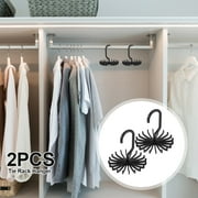 Tzgsonp Spinning Tie Rack and Belt Hanger (2 Pack) Ultimate Hanger Holder Hook for Storing Neck Ties, Belts, and Scarves