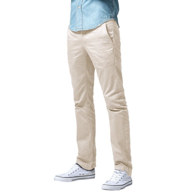 Pantalones Chino de Algodón para Hombre Match con Corte Tapered y Frente Plano