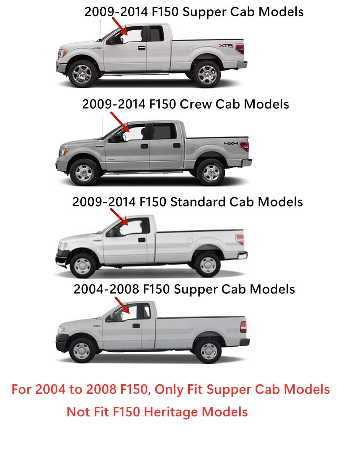 Driver Left Side Front Door Window Door Glass Compatible with Ford F150 2009-2014 All Modes / F150 2004-2008 Super Cab Models Only (Not For F150 Heritage) - image 2 of 2