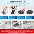 thumbnail image 5 of Bathroom Sink Stopper, Metal Pop-Up Sink Drain Strainer with Removable Stainless Steel Filter Basket, Universal Bathroom Hair Catcher Fit for 1.1-2.36'' Drain (Black, 2 Pack), 5 of 7