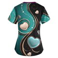 thumbnail image 3 of LHVUOA Valentine's Day Scrub Tops for Women Cute Heart Print Short Sleeve Nurse Working Uniforms Love Print Soft Stretchy Holiday T Shirts, 3 of 3