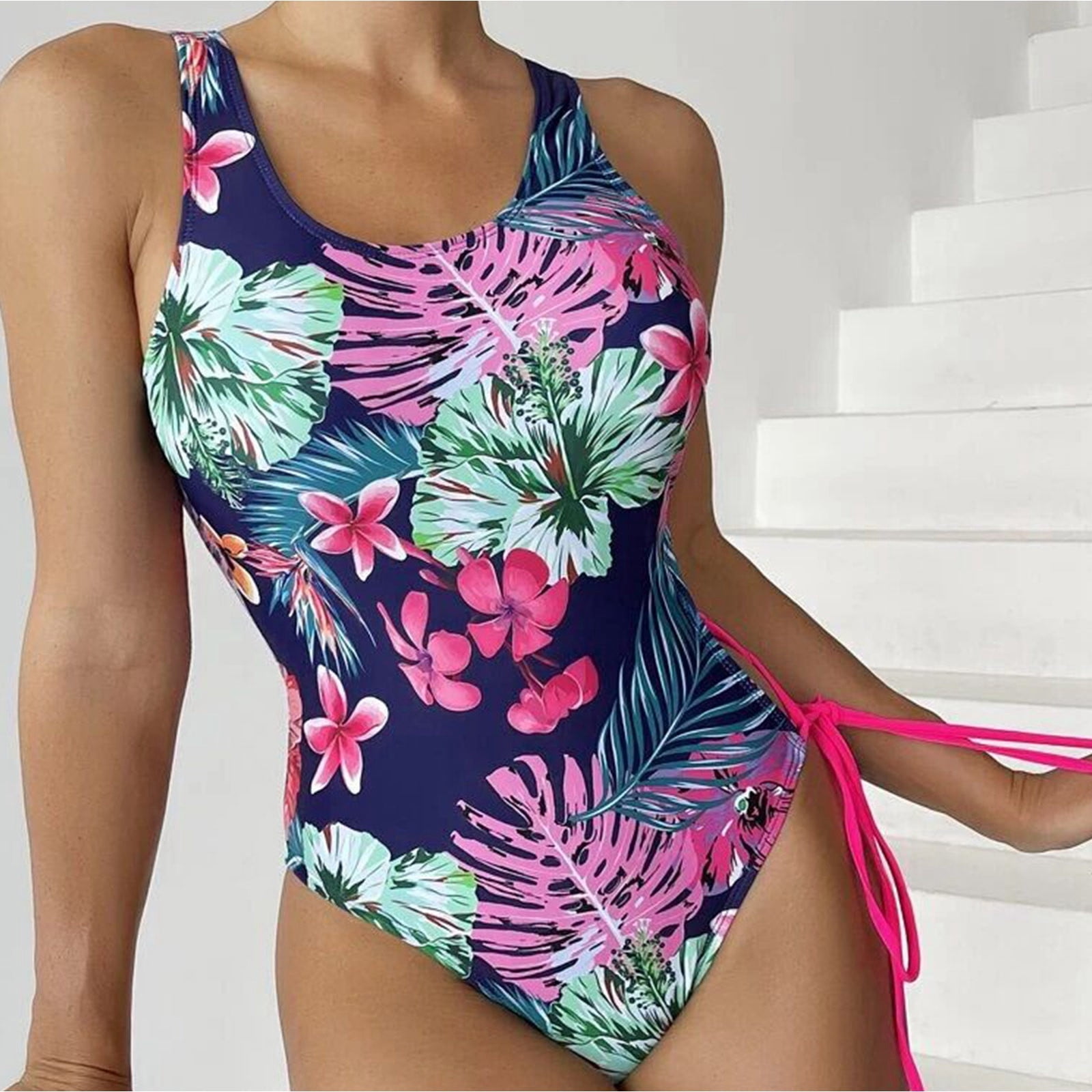 hot pink one piece bathing suit walmart