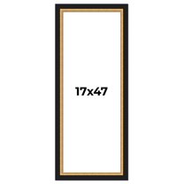 17x47 Frame Gold Real Wood Picture Frame Width 2.25 Inches | Interior Frame Depth 0.5 Inches |