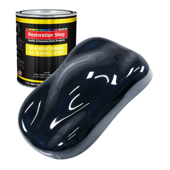 Restoration Shop Nightwatch Blue Metallic Acrylic Enamel Auto Paint - Gallon Paint Color Only - Single Stage High Gloss