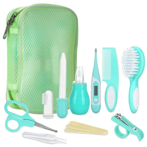 Anpro Baby Grooming Kit, Portable Newborn Baby Health Care Kit, Infant Toddler Care Home Essentials Supplies Set - Green