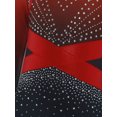 thumbnail image 6 of Doomiva Rhinestone Leotard for Girls Gymnastics Ballet Dance One Piece Shiny Long Sleeve Bodysuit Activewear Red 6, 6 of 7