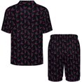 thumbnail image 3 of PRIYAL Men's Short Sleeve Pajama Sets Button Down Collar Sleepwear Soft Lounge Pjs Set Lightweight Men's Outfits, 3 of 13