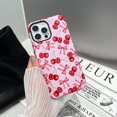 thumbnail image 3 of Branple Compatible Con Iphone 13 Pro Max Caso Lindo Patrón De Lazo De Cereza Rosa Con Tpu Suave Delgado A Prueba De Golpes Y Cubierta Protectora De Pc Dura Para Mujer Diseñado Para Iphone 13 Pro Max C, 3 of 5