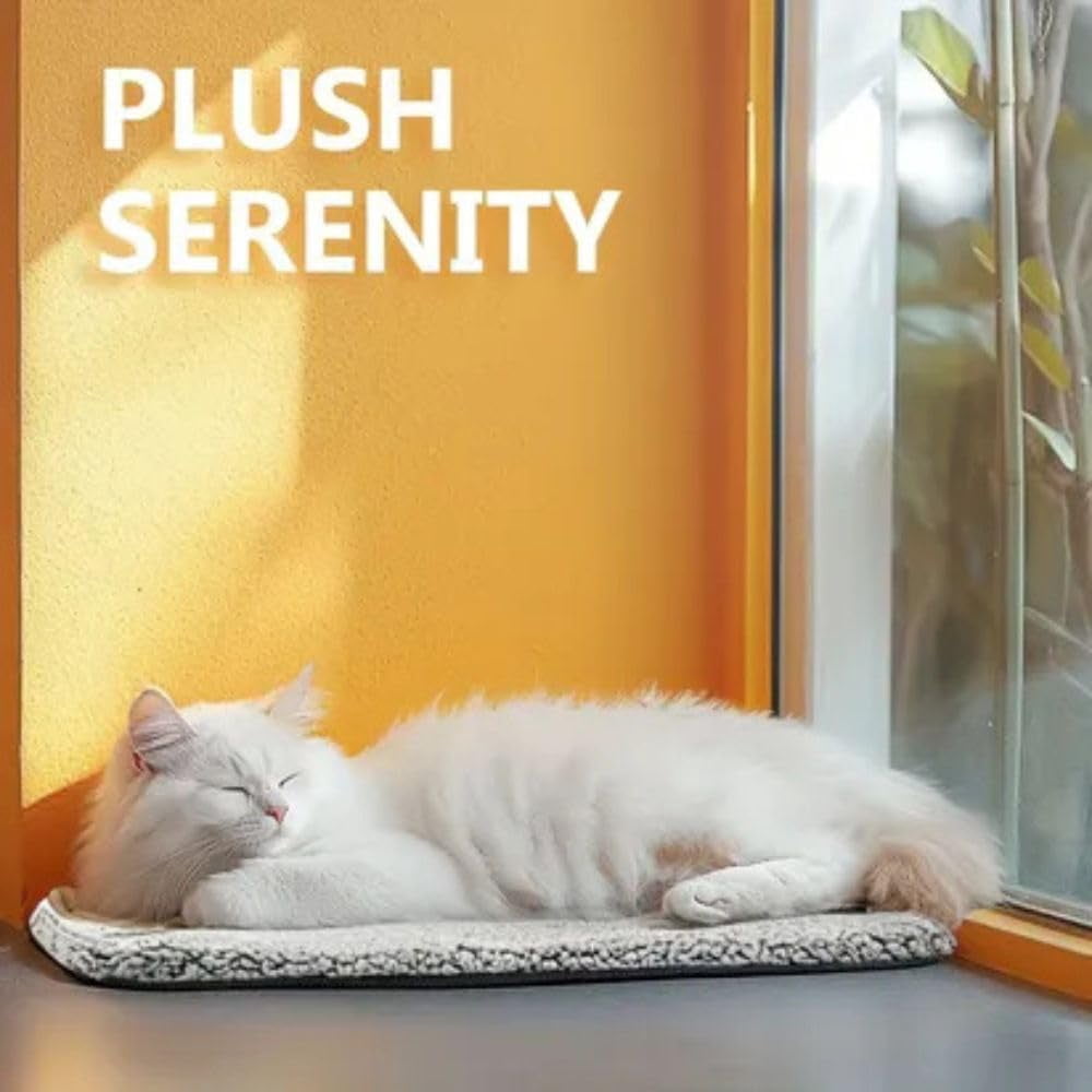 Cozy Cuddle Self-Heating Pet Bed, Thermal Self Warming Cat Mat & Pad, Washable Noiseless Fleece Warmer, Non-Slip Safety for Indoor Floor, Outdoor Crates & Feral Cat House