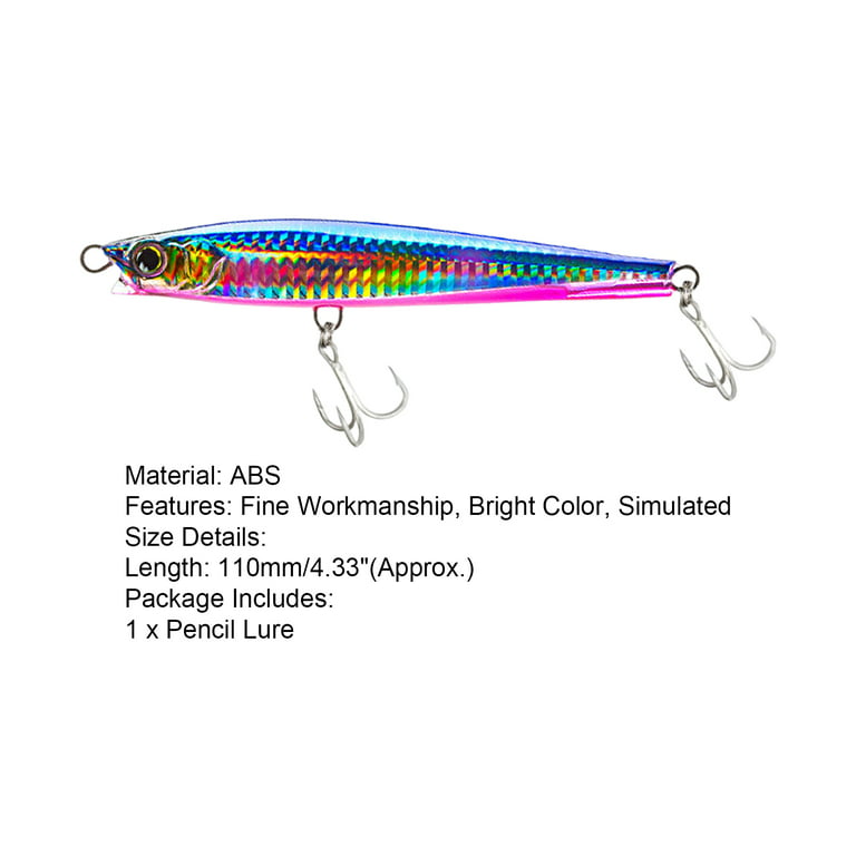 Mightlink 50G/110MM Fishing Lure Simulated Reflective Coating Sharp Hook  Sea Fishing Long Casting Sink Pencil Artificial Bait Fishing Equipment