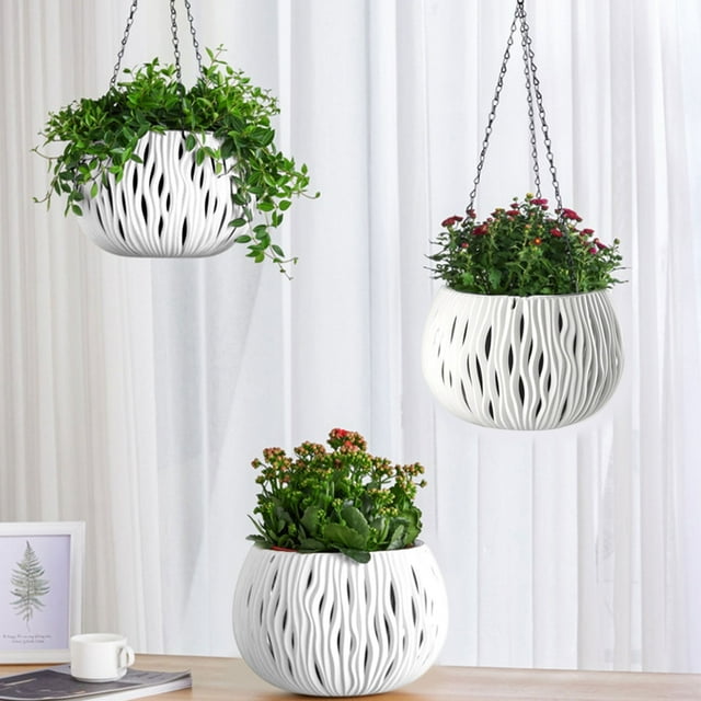 QTOCIO Panier Suspendu en Rotin Jardinière Barrière d'Eau Designs Sans Racines Pourries