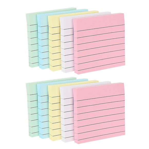 CIMAXIC Assorted Color Sticky Notes with Strong Adhesive for Note and Message 10Pcs,2.99"X2.99"X0.02"