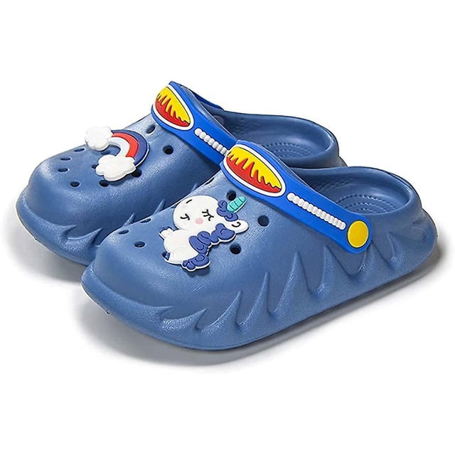 Zuecos para niños con diseño de dibujos animados, zuecos de jardín para niños y niñas, sandalias antideslizantes ligeras unisex para ducha, playa y piscina.