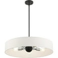 thumbnail image 5 of 5 Light Black Chandelier with Hand Crafted Off White Fabric Hardback Shade, 5 of 6