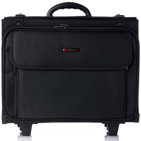 Alpine Swiss Rolling Briefcase Wheel Catalog Hard Case Laptop Bag Lawyer Attache Black One (Best Lawyer Briefcase Review)