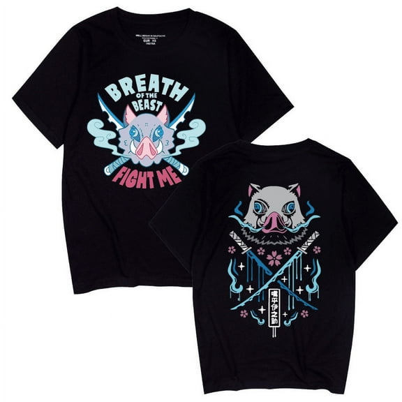Hashibira Inosuke T-shirt 100 cotton summer casual crew neck student black and white xs-3xl top