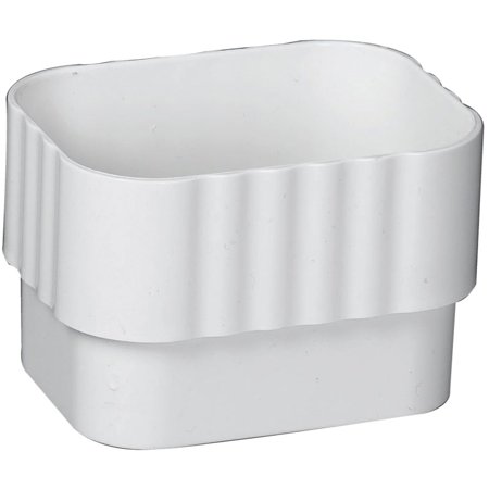 2PACK Amerimax 2 In. x 3 In. Traditional K-Style White Vinyl Downspout Connector